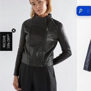 Elk Black Asymmetrical Zip Leather Jacket